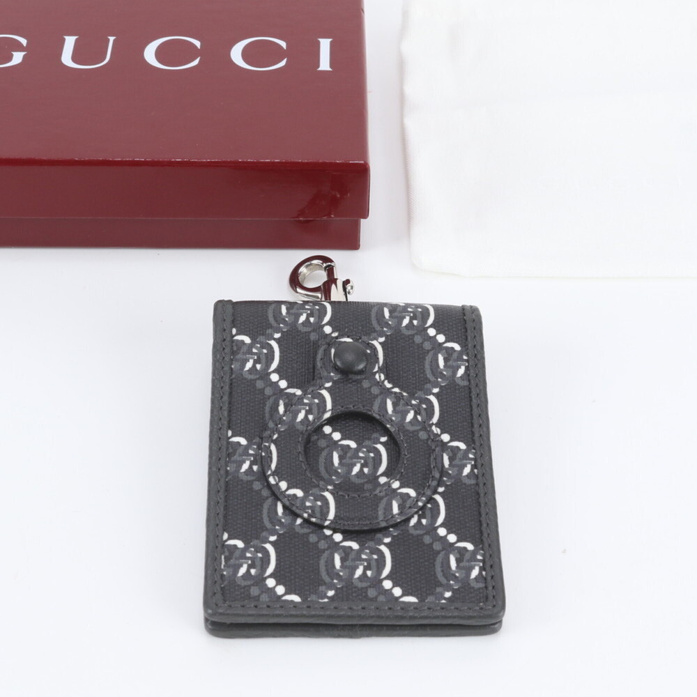 Gucci GG Shadow AirTag Leather Business Card Holder/Card Case for Men